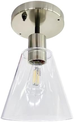 Dream Lighting 12V LED Dinette Ceiling Light for RV – Brushed Nickel Interior Fixture with Switch, Acrylic Shade, 3W, 15