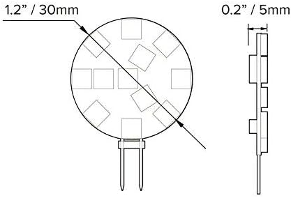 Dream Lighting LED G4 Replacement Bulb - 12Volt Bi-Pin, Dimmable Pure White Light for RV, Automotive & Boat Interior Dom