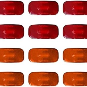 Dream Lighting 12V DC LED Side Marker Lights for RVs, Trucks, and Trailers - Pack of 12 (6 Amber & 6 Red) - Bright, Dura