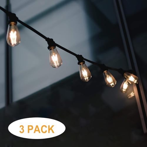 Vintage Edison LED Bulbs E26 - |5W, 30W Equivalent, 250 Lumens, Warm White, Non Dimmable, ST64 Antique Filament, 120V, 3