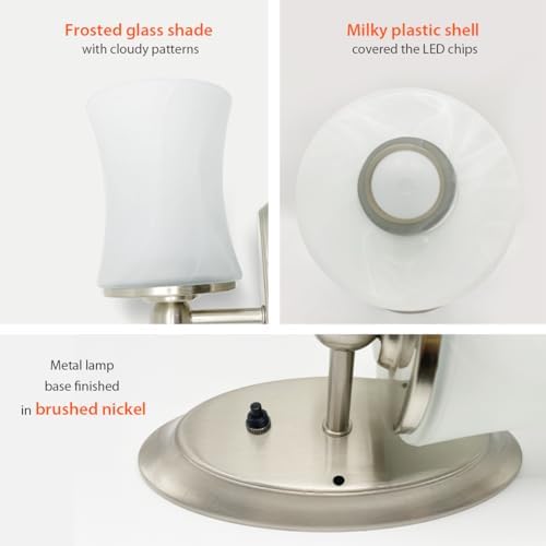 Dream Lighting 12V RV LED Wall Sconce - Glass Lampshade, Warm White 3500K - Perfect for RV Interior Decor - Functional L