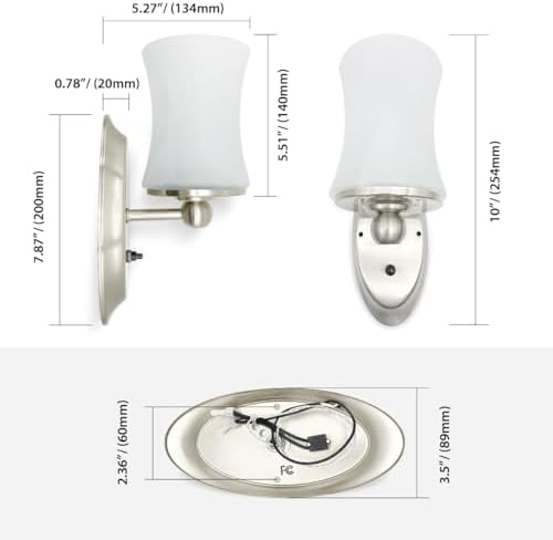 Dream Lighting 12V RV LED Wall Sconce - Glass Lampshade, Warm White 3500K - Perfect for RV Interior Decor - Functional L