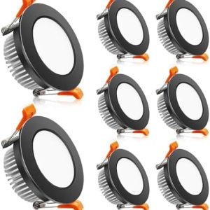 2 Inch LED Downlight, Dimmable Recessed Ceiling Lighting, Warm White 3000K, 8 Pack with LED Driver, 3W Power, CRI80, Equ