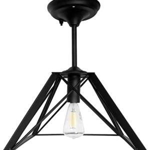 Dream Lighting 12V RV Dinette Ceiling Light Fixture - Vintage Edison Bulb, Matte Black, 12inch - Ideal for Automotive Ca