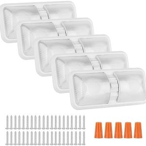 12V LED RV Ceiling Light | 1100 Lumen Double Dome Fixture | ON/Off Switch | Ideal for RVs, Trailers, Campers, Trucks, Va