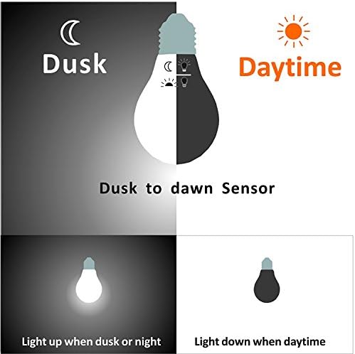 Dusk to Dawn LED Bulbs, Photocell Sensor, Auto On/Off, Warm White 2700K, E26 8W 800lm, Outdoor Lighting for Garden and G