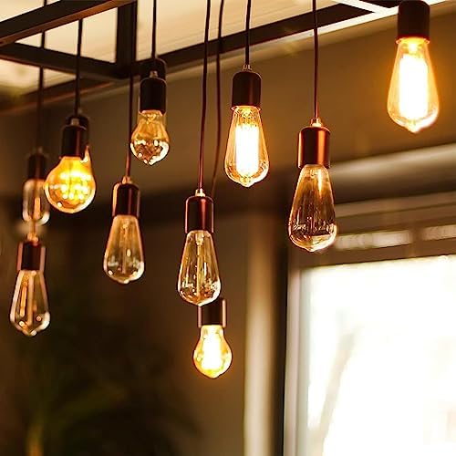 Vintage Edison LED Bulbs E26 - |5W, 30W Equivalent, 250 Lumens, Warm White, Non Dimmable, ST64 Antique Filament, 120V, 3