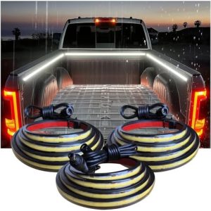 LED Truck Bed Lights - 3Pcs 60Inch 12V White COB Waterproof Strip | Bright 6500K Lighting for Pickup Trucks, Campers, SU